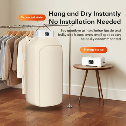 Mini Dryer Machine 600W Portable Clothes Dryer Dual Mode Quiet Operation Timer 1H 2H 8H Energy Efficient for Apartments Dorms RVs Travel