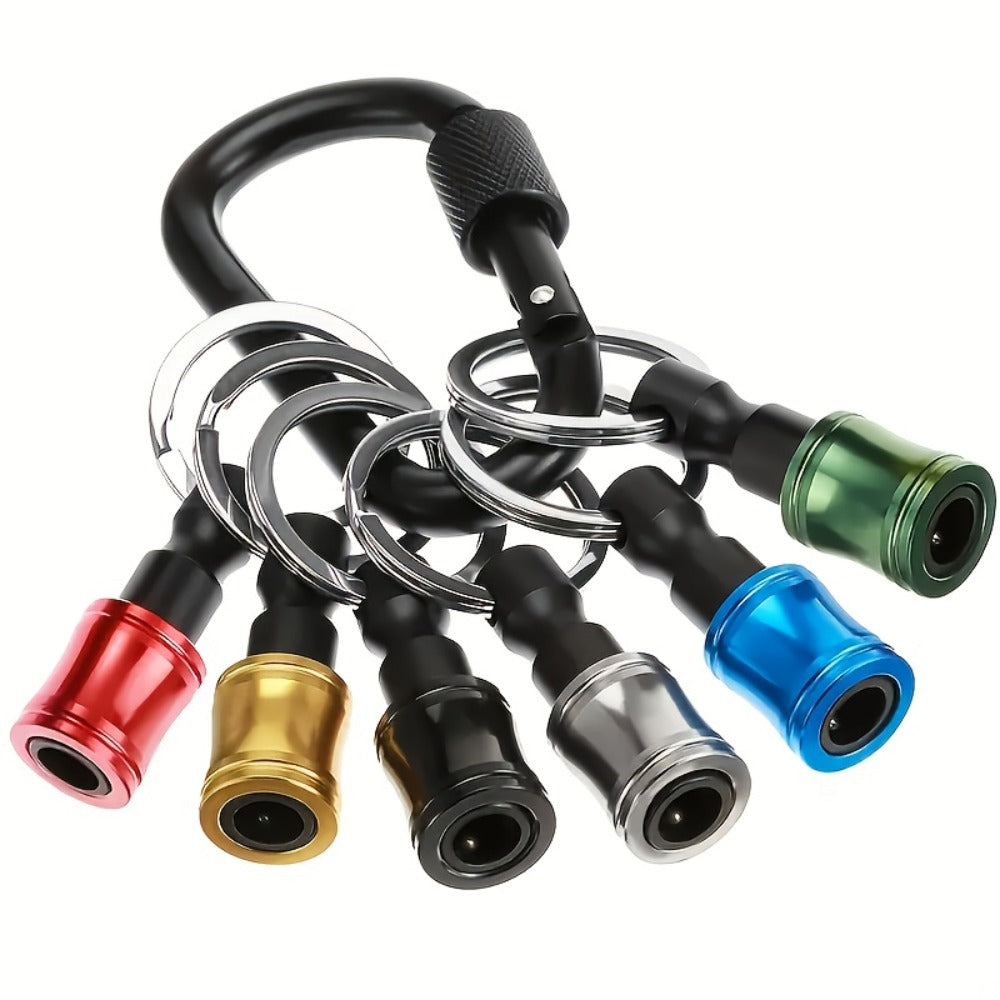 Magnetic Drill Bit Keychain Set Funny Novelty Trick Tool Gift for Men Dad Husband Him for Entryways, Bedrooms and Living Spaces