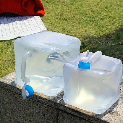 Foldable Water Storage Container 5.28 Gallon, Food-Grade BPA-Free Collapsible Water Jug with Spigot & Handle