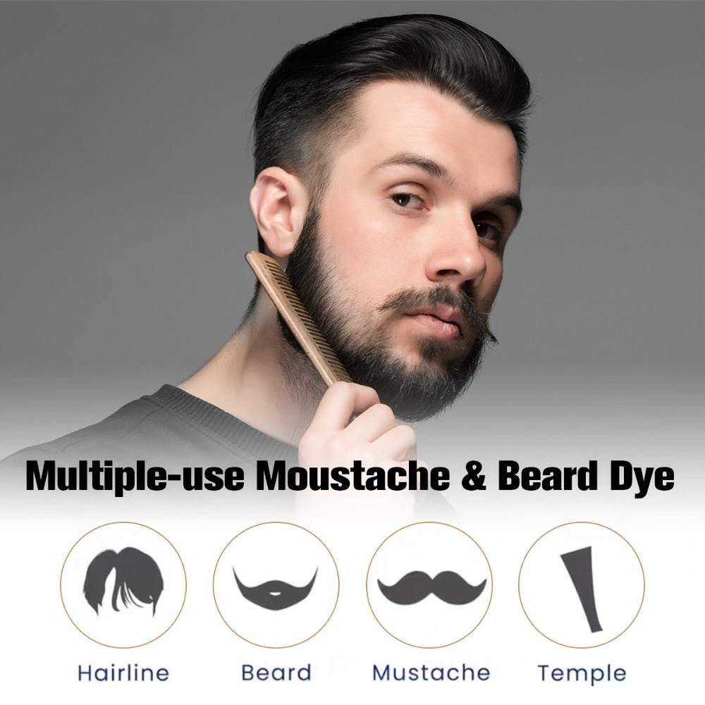 Men's 3-in-1 Black Hair & Beard Dye Shampoo, 8-Minute Gray Coverage, Ammonia-Free Natural Color