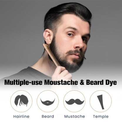 Men's 3-in-1 Black Hair & Beard Dye Shampoo, 8-Minute Gray Coverage, Ammonia-Free Natural Color
