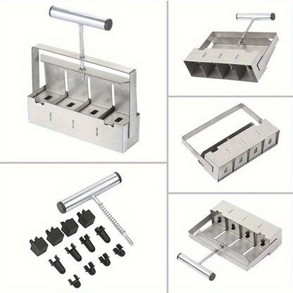 Garden Clod Breaker & Soil Blocker Tool – Heavy Duty Metal Multi-Cell Soil Block Maker with Adjustable Handle for Seed Starting