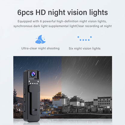 HD Night Vision Body Camera Portable Clip-On Wearable Sports Action Cam with Wide Angle Lens for an Everyday Personal Care Routine