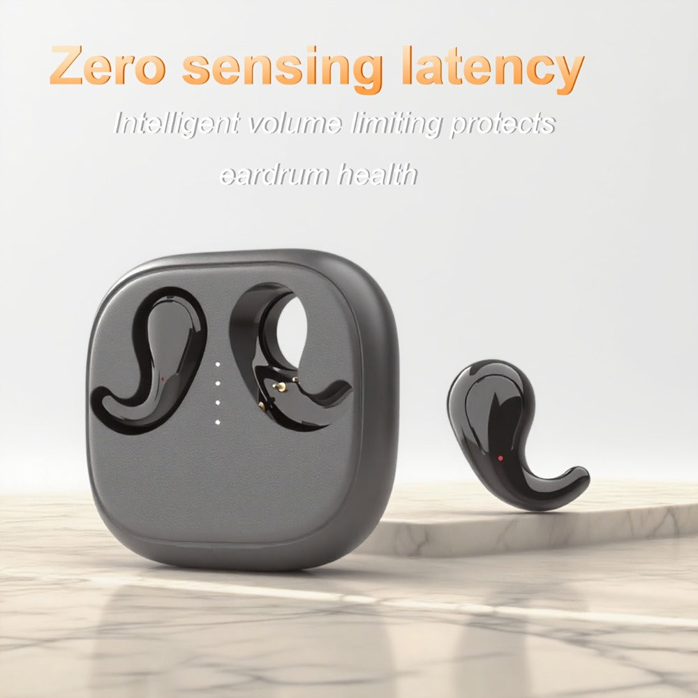 Semi-In-Ear Wireless Headphones 360-Degree Stereo Surround Sound, Black Tech Design High-Fidelity Audio