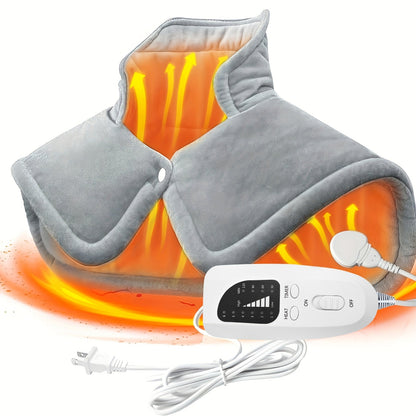 Graphene Heating Shawl Wrap Blanket - Ultra- Coral Fleece Temperature-Regulating Neck Back Shoulder Warmer