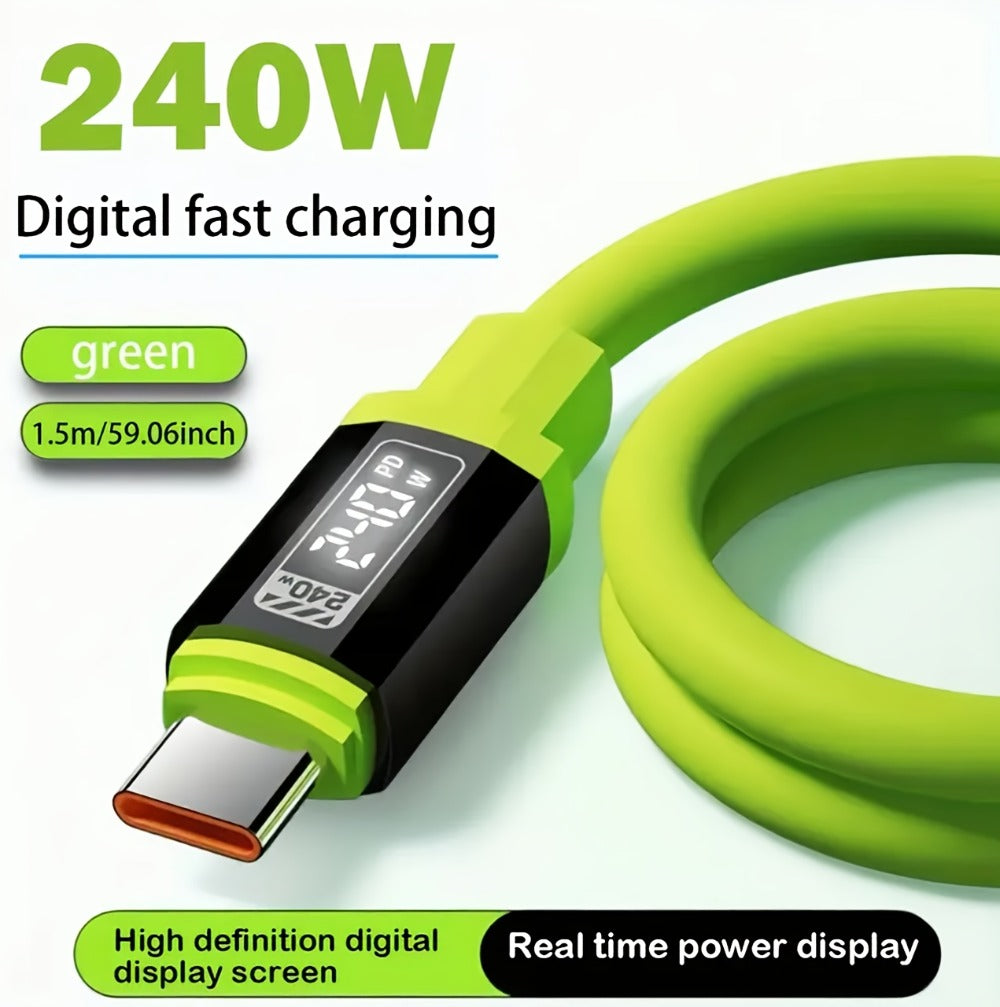 240W USB-C Fast Charging Cable 3/5 Pack 1.5M, Super Fast Charger Cord Compatible with iPhone 15 16