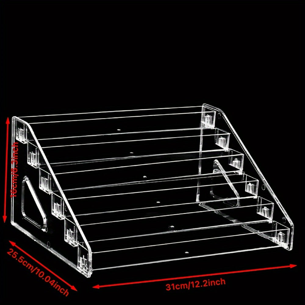 Nail Polish Organizer Acrylic Display Stand 4 Tier Clear Transparent Rack Gel Polish Holder Countertop Storage Shelf for Nail Studio Salon