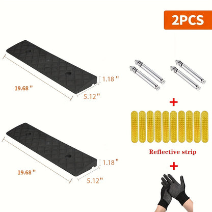Portable Plastic Car Ramps – Heavy Duty Anti-Slip Threshold Ramps for Cars, Wheelchairs, Bicycles & Medical Equipment, Weather Resistant