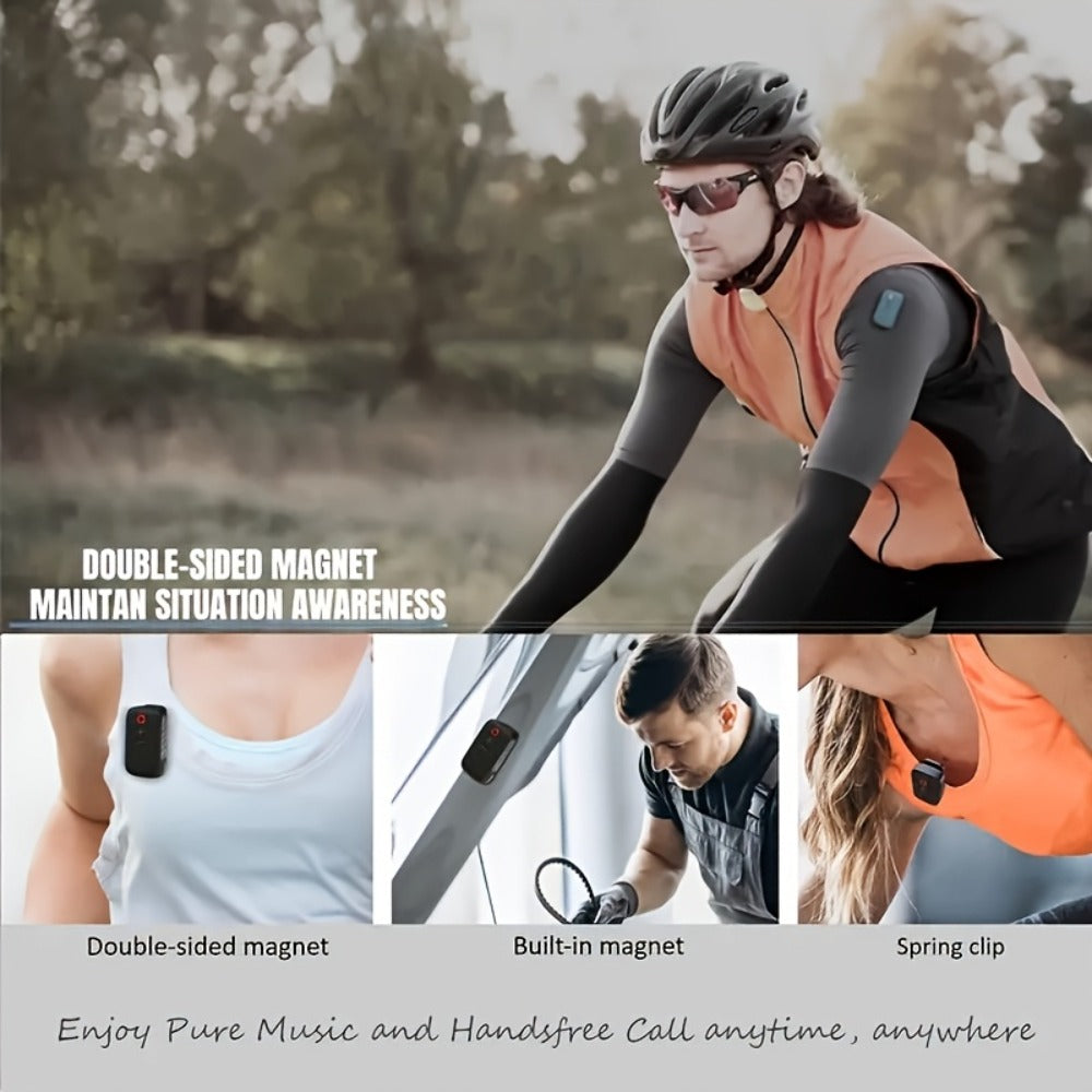 Wearable Bluetooth Speaker with Magnetic Clip, IPX5 Mini Wireless Speaker with Mic, Battery, Dustproof Portable Speaker for Workouts