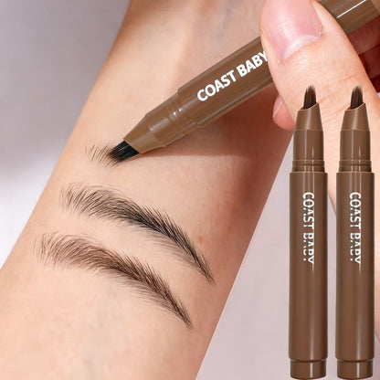 Two-Pack Multi-Fork Tip Eyebrow Pens with Capped Bodies, Approx. 11.3 cm Length and Four Color Label Options