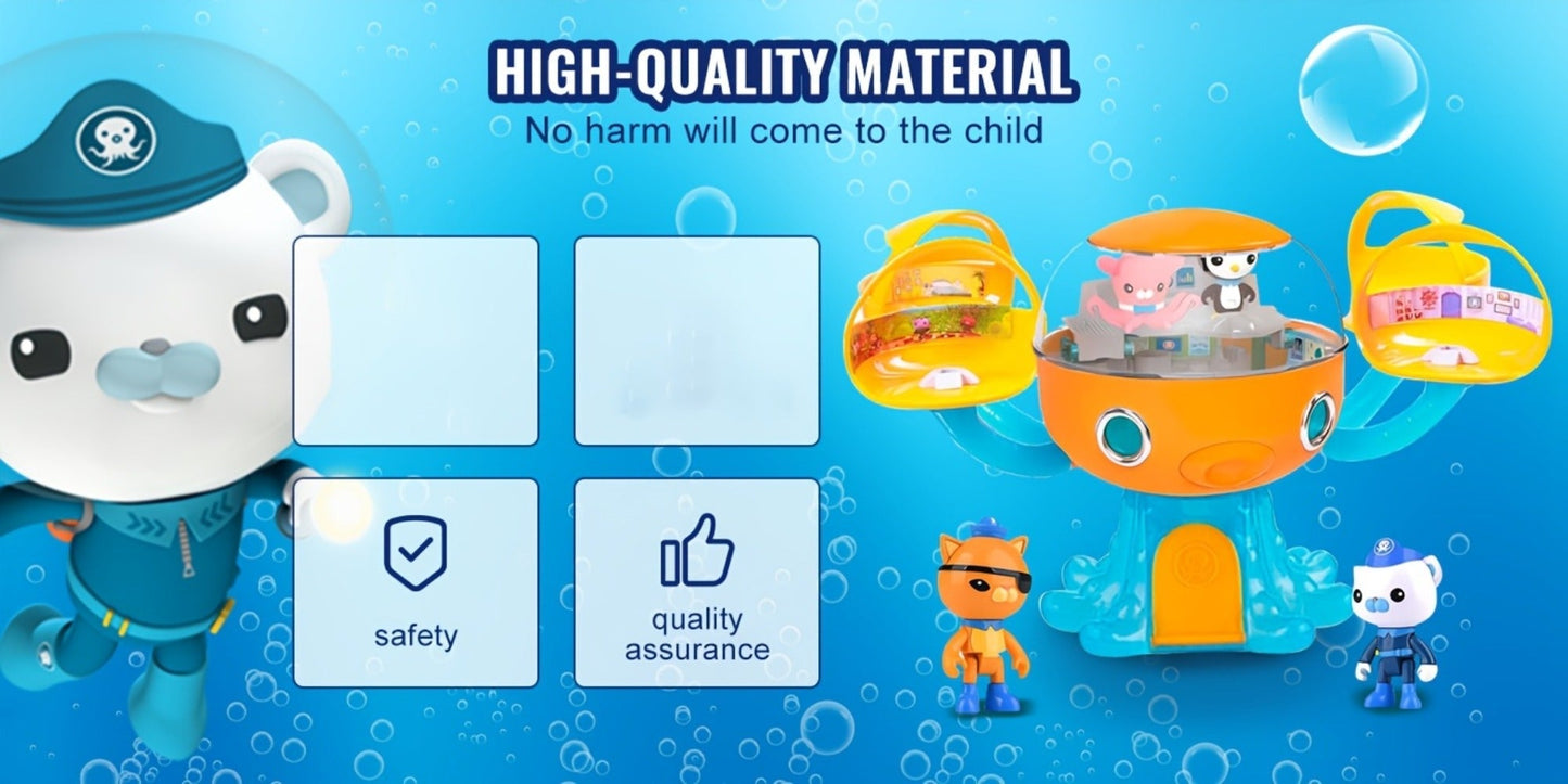 Octonauts Octopod Castle Adventure Playset, 8 Action Figures Glow Stickers Light Sound Effects