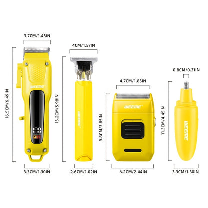 Hair Clippers & Trimmers WEEME Four-Piece Set with Clipper, T-Blade, Foil Shaver, Nose Trimmer and Two Colors