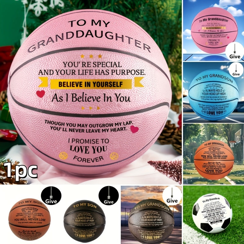 Motivational Basketball Gift for Teenagers, Grandson & Grandchild – International Standard Size, Inspirational Quote Ball