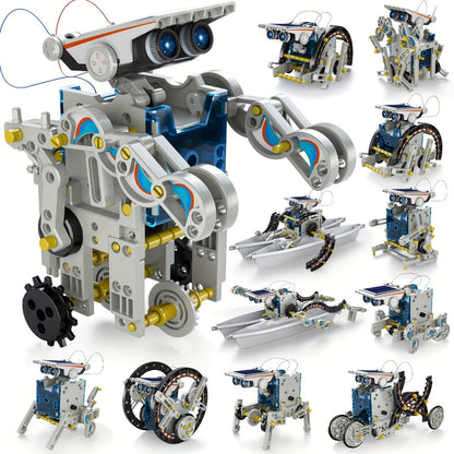 12-in-1 Solar Robot Kit for Kids Ages 8-13, Build Your Own Solar Powered Robot, STEM Engineering Building Toy