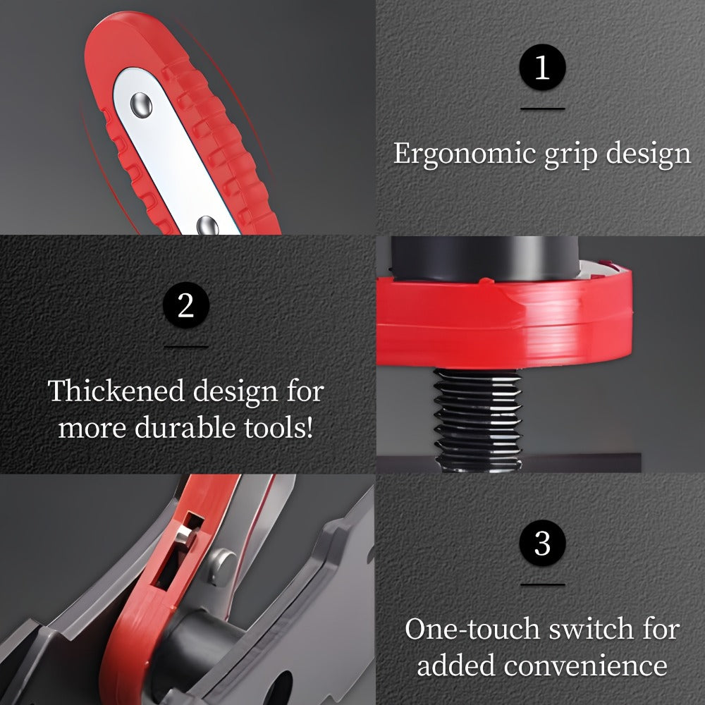 Brake Caliper Piston Compression Tool 360° Swing Ratchet – Single Dual 4-Piston Fixed Floating Disc Brake Calipers, Alloy Steel, 2 Spacers