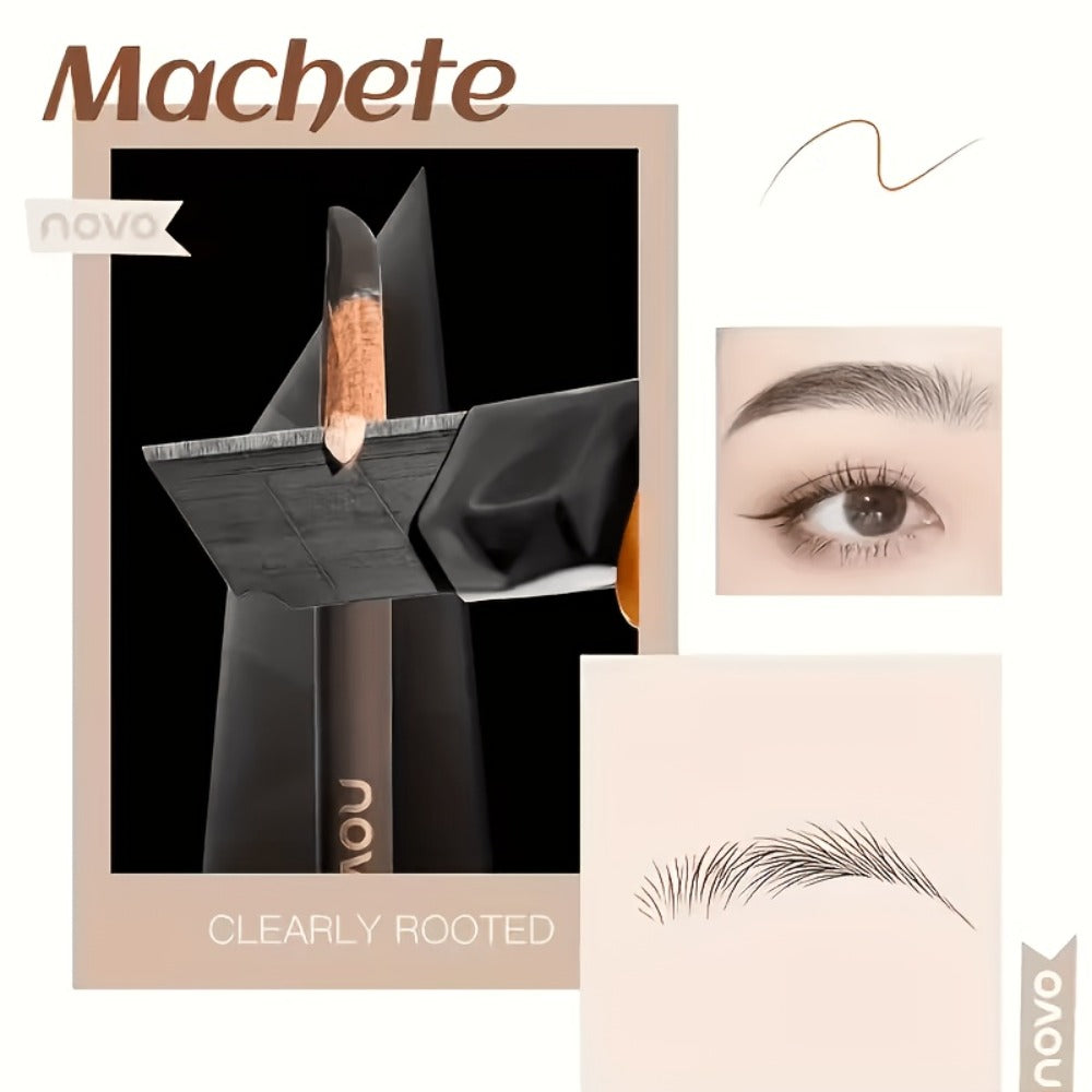 Microblading Effect Brow Pencil 4-Pack with Eyeliner, Waterproof Smudge-Proof Dual-Ended Eyebrow Pen with Spoolie Brush