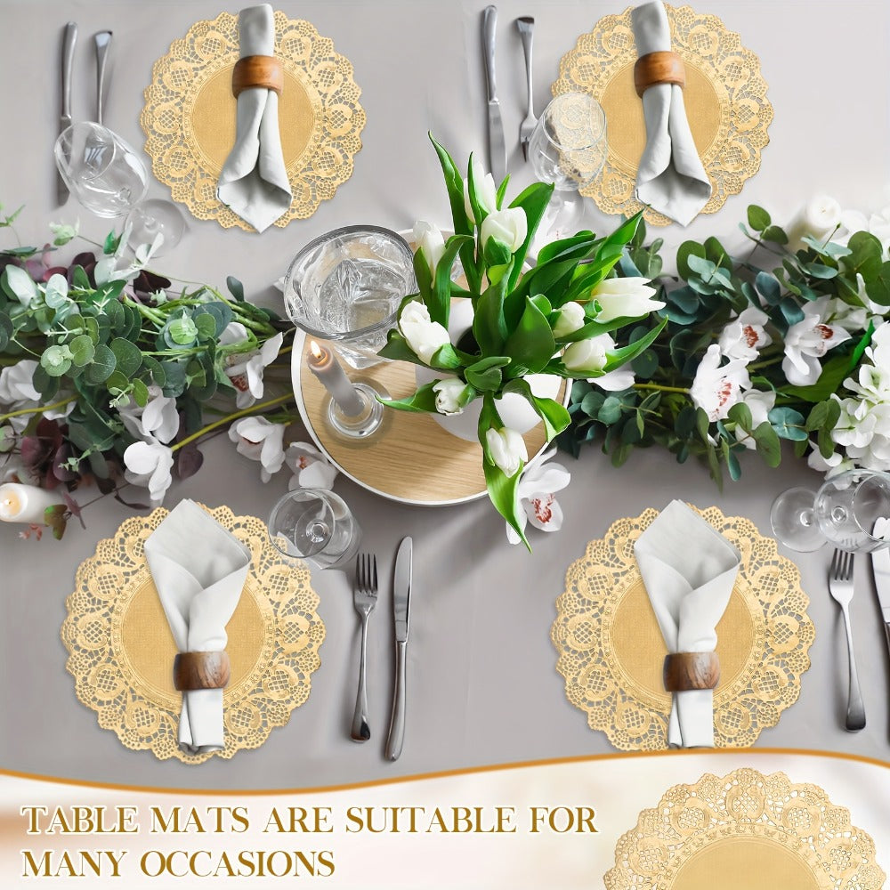 200pcs Paper Doilies Lace Round Placemats Disposable Wedding Table Decor 12 Inch for Entryways, Bedrooms and Living Spaces
