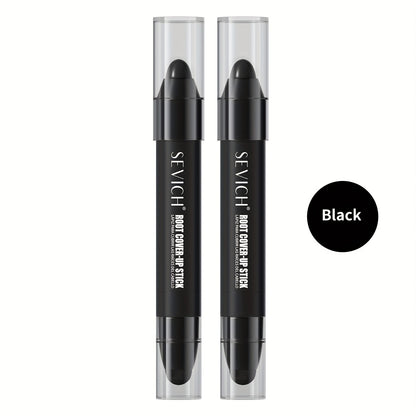 Instant Gray Root Coverage Stick for Men 2-Pack Sevich Beard & Hairline Color Pen, Sweat-Proof Precise Application Black & Dark Brown