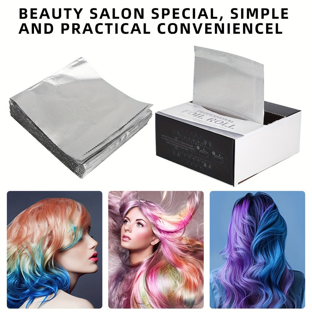 Hair Highlighting Foil Sheets 300pcs Box | Professional Salon Aluminum Foil Paper for Balayage Coloring Perming | Even Heat Distribution