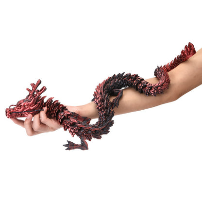 3D Printed Dragon 35.4 Inch with Flexible Joints – Articulated Poseable Dragon Figurine for Car Dashboard, Home Decor & Desk Display