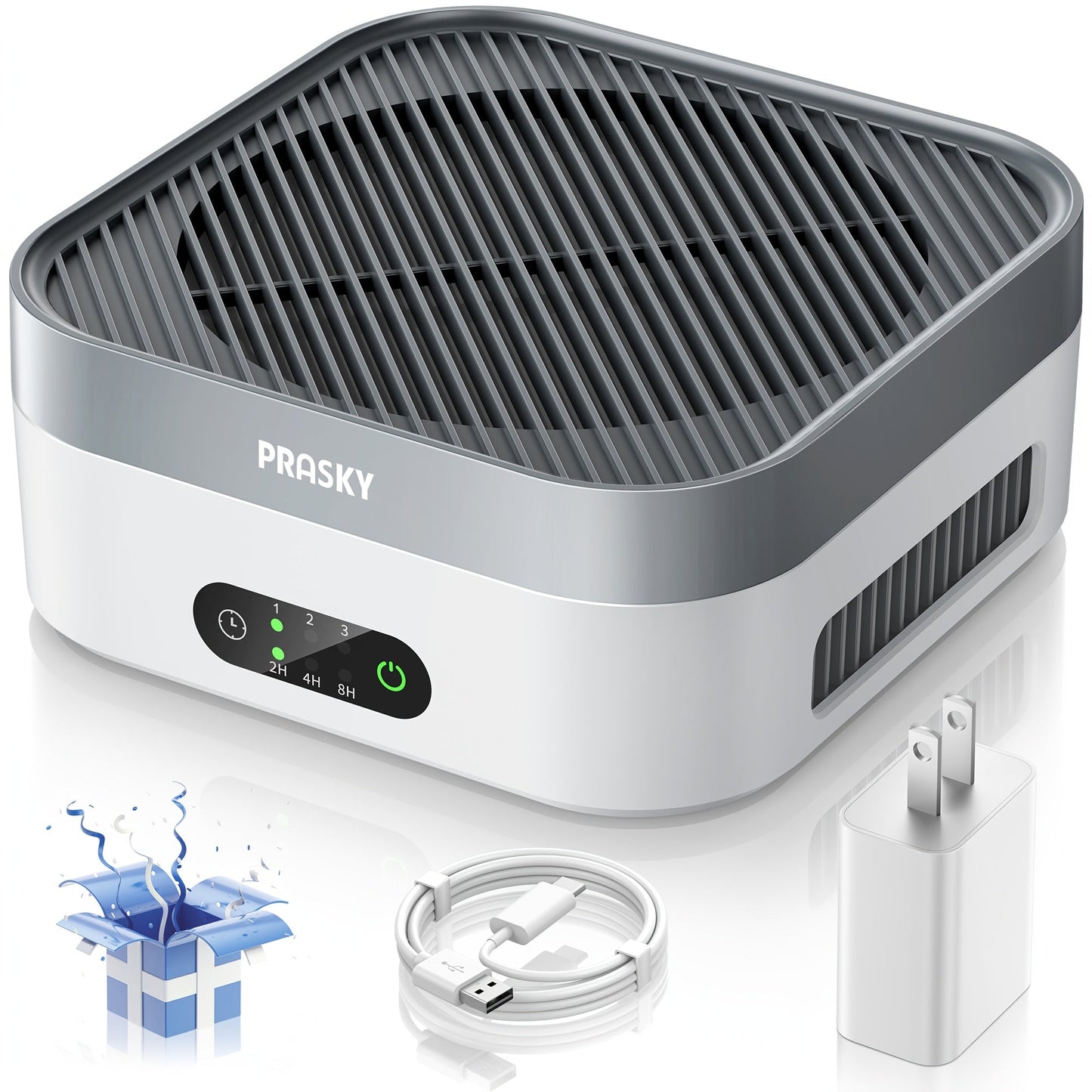 True HEPA Air Purifier for Home & Bedroom Up to 600 Sq Ft, USB-C Powered, 16dB Sleep Mode, Touch Screen Timer