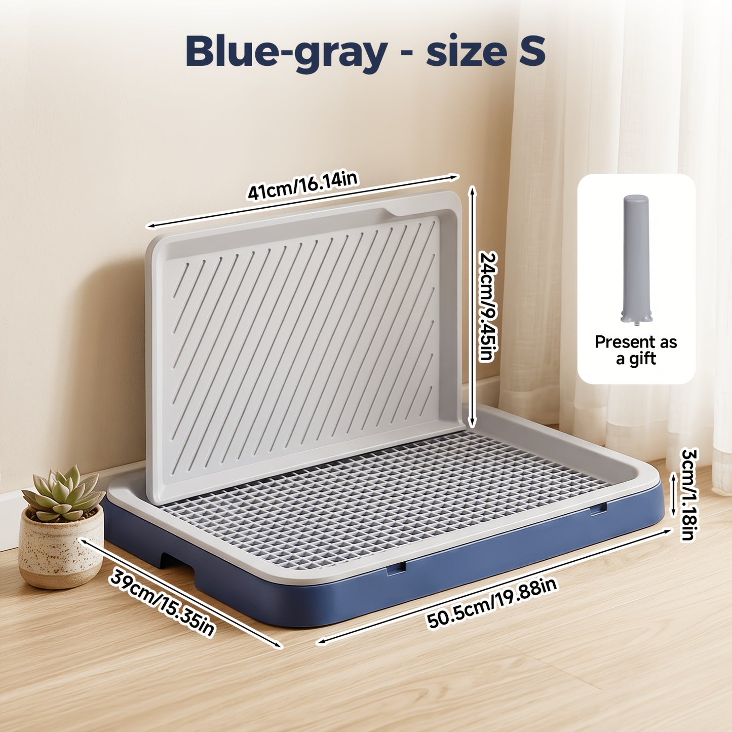 Indoor Dog Toilet Tray – Splash-Proof Wall Style, Non-Slip Removable Pet Potty Tray in Thickened PP for Small to Medium Dogs, Extra Large