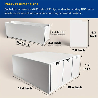 Trading Card Storage Box 12 Drawer with 80 Dividers – Card Organizer for Sports Cards Baseball TCG MTG Pokemon YuGiOh Playing Cards