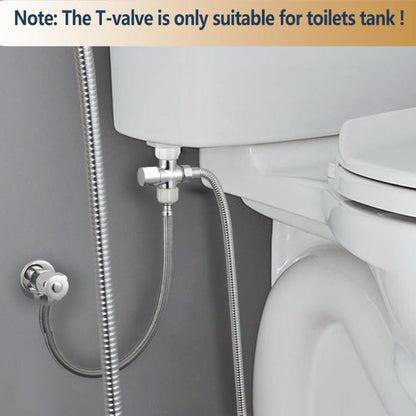 Toilet T-Adapter Diverter Valve with Shutoff – 304 Stainless Steel G7/8 American Thread, Chrome Finish