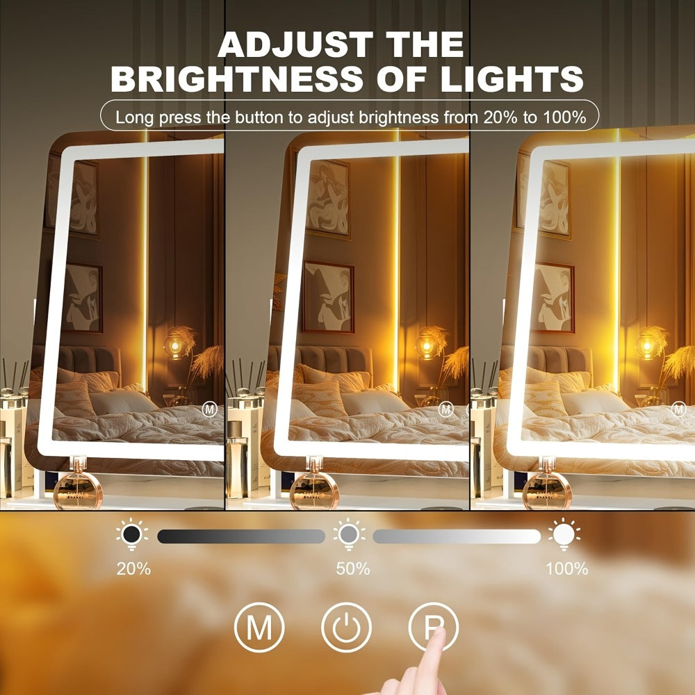 Vanity Mirror with Lights and 5X Magnifying Spotlight, for Makeup, Travel and Everyday Vanity Use