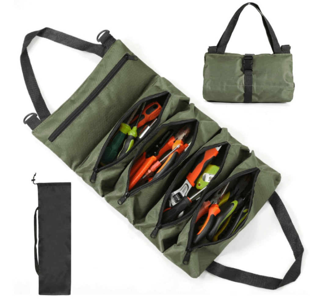 Collapsible Tool Bag Organizer for Hardware Storage | Foldable Tool Kit Bag for Carpentry Electricians Automotive Repairs Outdoor | Portable