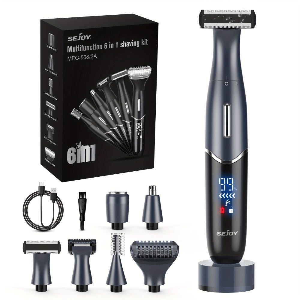 Women's Electric Bikini Trimmer Body Shaver Cordless Razor Replaceable Heads Facial Hair Eyebrow Nose Ear Hair Removal Sensitive Skin