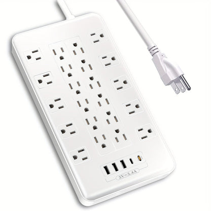 Surge Protector Power Strip with USB C Ports 22 AC Outlets 5 USB Ports - 6ft Flat Plug Extension for an Everyday Personal Care Routine