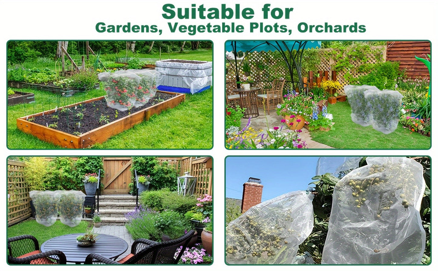 Garden Netting | Plant Protection Bags Drawstring Insect Bird Barrier