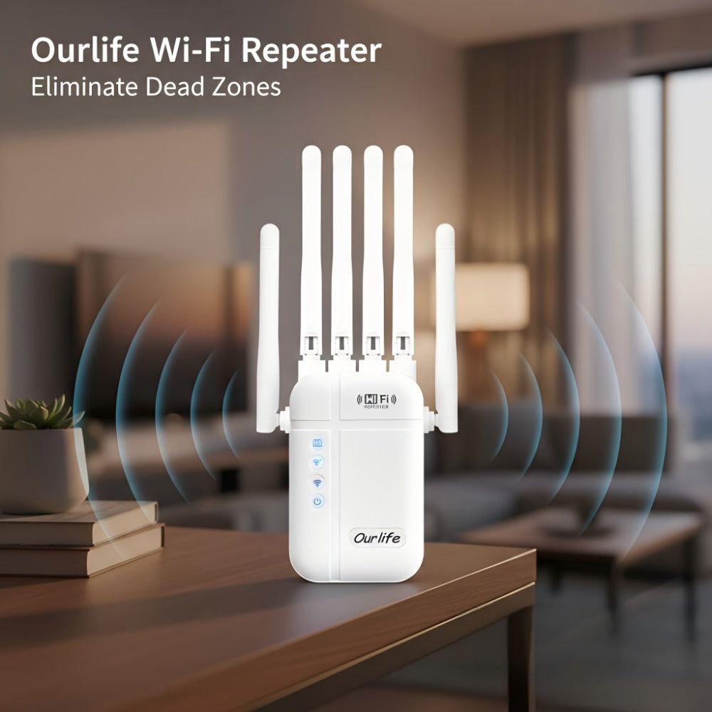 AX1200 WiFi 6 Mesh Extender 15888 Sq Ft Coverage, 135+ Devices, OFDMA, Gigabit Ethernet Port, Alexa Compatible, CISA Certified