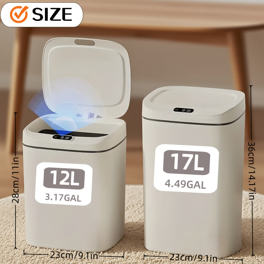 Touchless Trash Can Sensor Lid Hands-Free, Infrared Motion Detection, Battery Powered Cordless