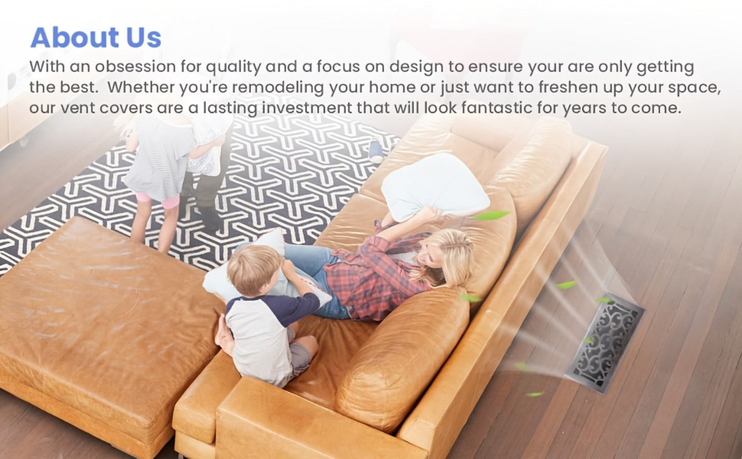 Floor Vent Register Cover 4x10 Inch Walkable Steel Decorative Air Vent Grille Adjustable for Entryways, Bedrooms and Living Spaces
