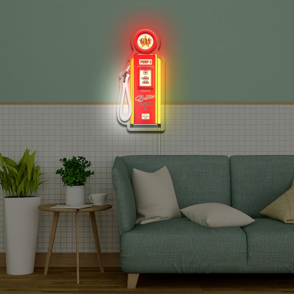 Retro Gas Pump or Fire Extinguisher LED Neon Sign with USB Power, Switch Control and Two Designs