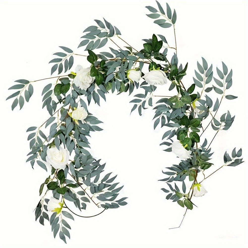 Artificial Ivy Leaves 100pcs Real Touch Faux Greenery Bulk, Realistic Plastic Willow Leaf for Wedding Home Decor DIY Wreaths Party Outdoor