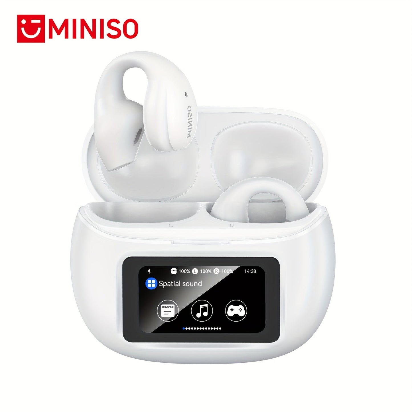 AI Translation Wireless Earbuds Real-Time 135 Languages Open-Ear Design Full-Color Touch Screen for an Everyday Personal Care Routine
