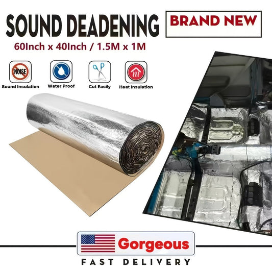 Sound Deadening Mat 60"x40" 275Mil 7mm Self-Adhesive Thermal Insulation – Car Sound Deadener for Hood Door Trunk Floor Firewall Truck Van RV