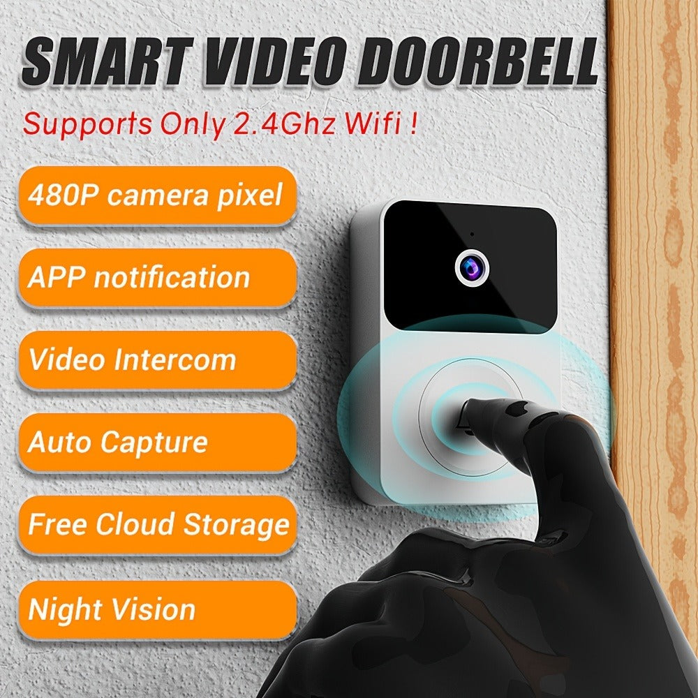 PIR Motion Video Doorbell Camera WiFi HD Night Vision with Two-Way Audio, Cloud & SD Card Storage