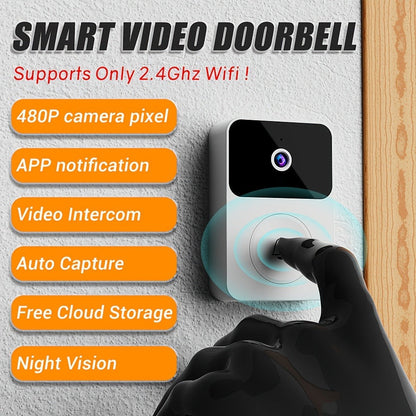 PIR Motion Video Doorbell Camera WiFi HD Night Vision with Two-Way Audio, Cloud & SD Card Storage