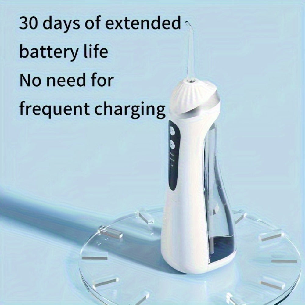 Water Flosser Portable Three-Mode Oral Irrigator with Brush Head Attachment, USB Charging and White, Black or Pink Options