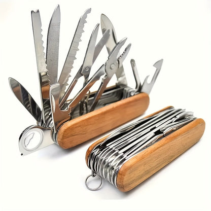 Multitool Pocket Knife 17-in-1, Includes Screwdriver, Pliers, Scissors, Bottle Opener & More, Portable Multi-Tool for Camping
