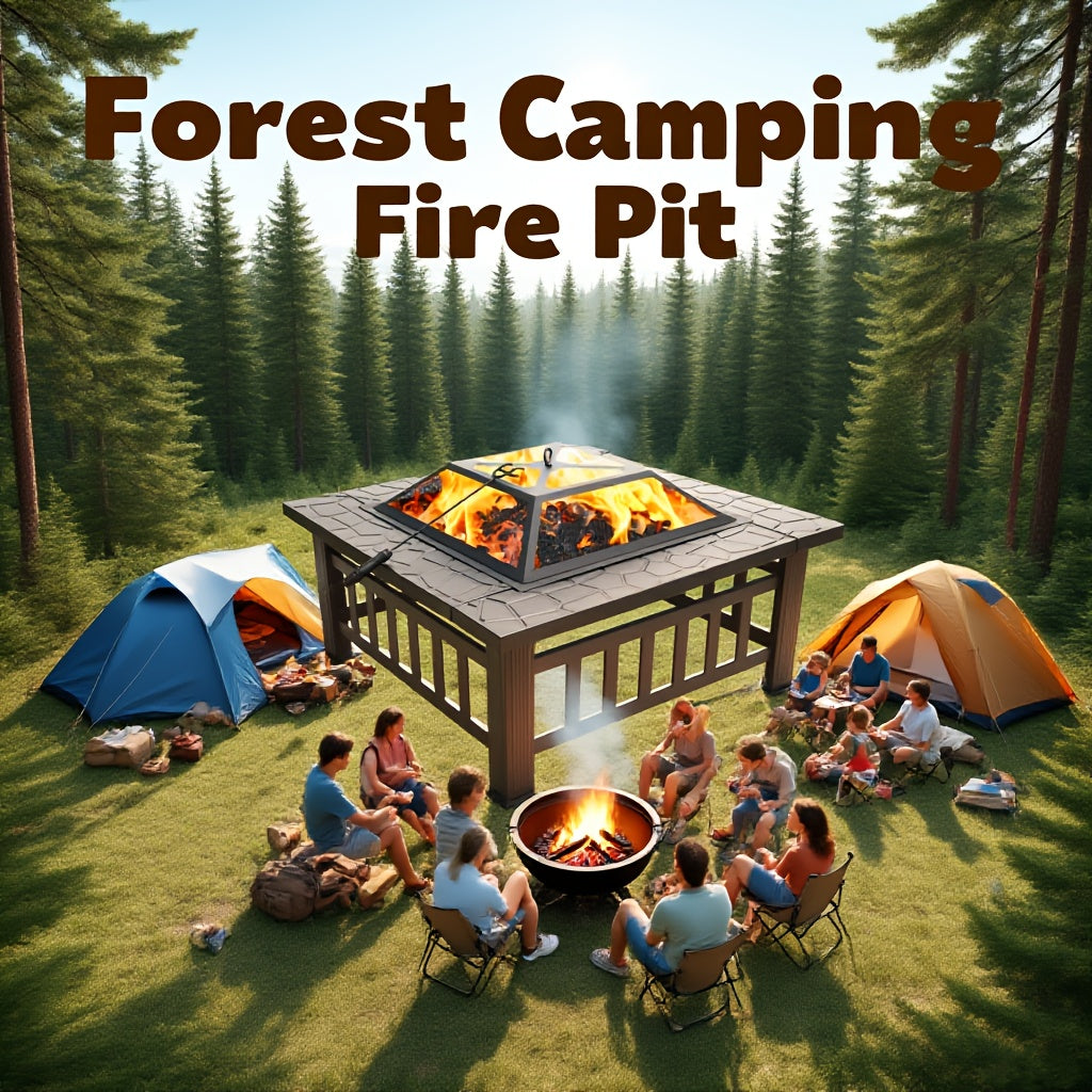 Fire Pit with Grill for Garden, Patio and Yard Use, with the Listed Configuration, for Everyday Use and Organized Storage