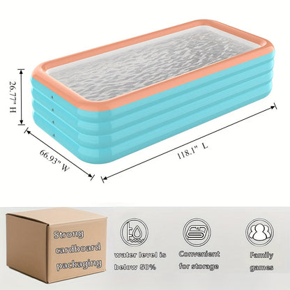 Inflatable Pool, Large Family Backyard Outdoor Summer Party Kids for Garden, Patio and Yard Use