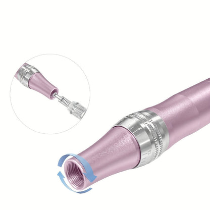 Microneedling Pen Electric 6-Speed Wireless Derma Pen 0.25mm Aluminum Alloy Cordless Skin for Bath Time, Home Spa and Personal Care