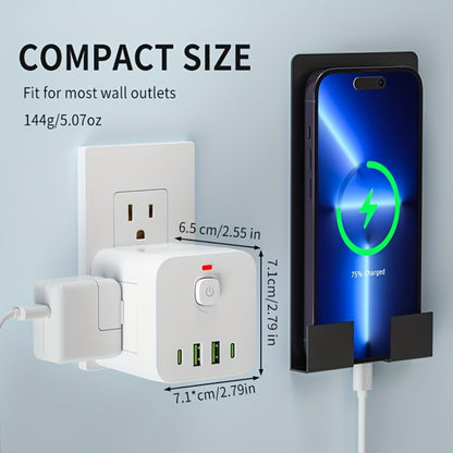 Wall Outlet Extender 8-in-1 with 4 AC Outlets 2 USB-A 2 USB-C Ports Power-Off Switch for Home Cooking, Dining and Outdoor Meals
