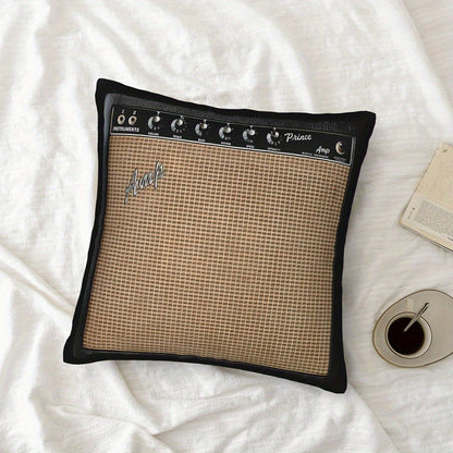 Throw Pillow Cover Guitar Amplifier Music Themed Decorative Cushion Case 18x18 Inch Zipper for Entryways, Bedrooms and Living Spaces