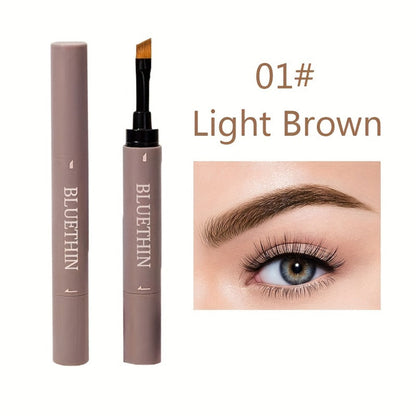 Waterproof Eyebrow Pencil Dual Ended with Angled Tip Flat Tip & Spoolie Brush Smudge Proof Long Lasting Brow Definer for Women Gray Black